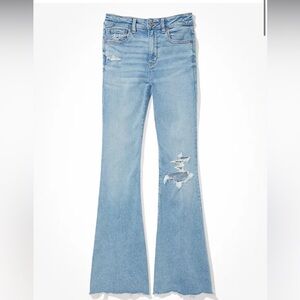 AE Next Level Ripped Super High-Waisted Flare Jean
